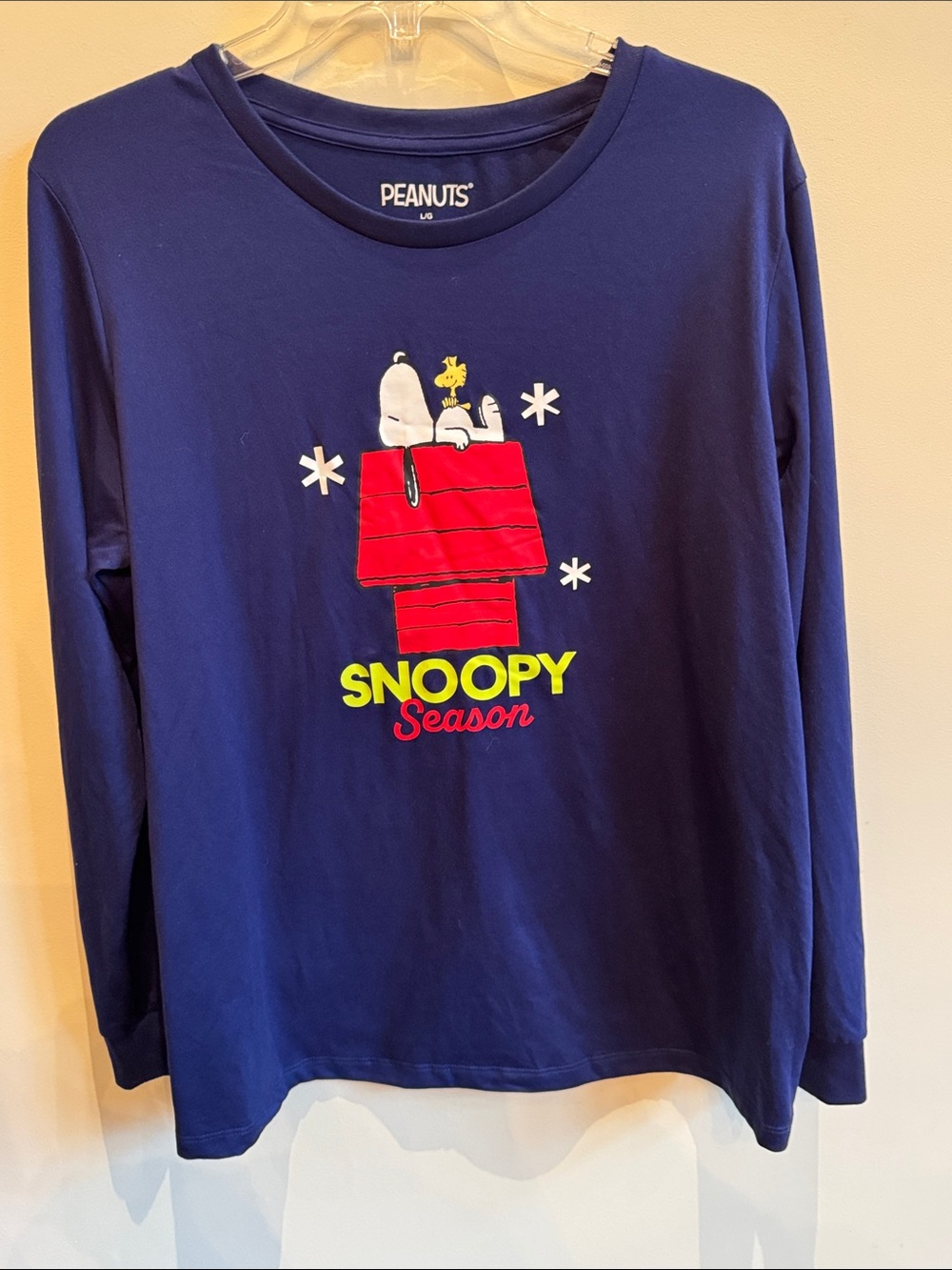 Peanuts Navy Long-Sleeve Snoopy Season Tee with Red Graphic